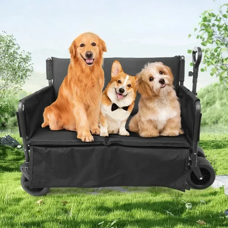 

Лидер продаж, складной складной диван-тележка с тормозами, многоразовая ткань Оксфорд, сверхмощная тележка для кемпинга с несколькими карманами