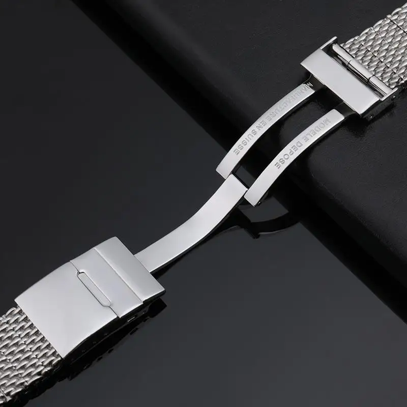 TINTAG 316L Quality Stainless Steel 22mm 24mm Watch Band For Breitling Strap Superocean Heritage Solid Metal Bracelets Mesh