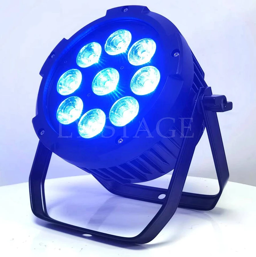 High Brightness 6/10Ch Ip65 Wireless Dmx Battery 9X18W Rgbwauv 6In1 Led Par Lighting