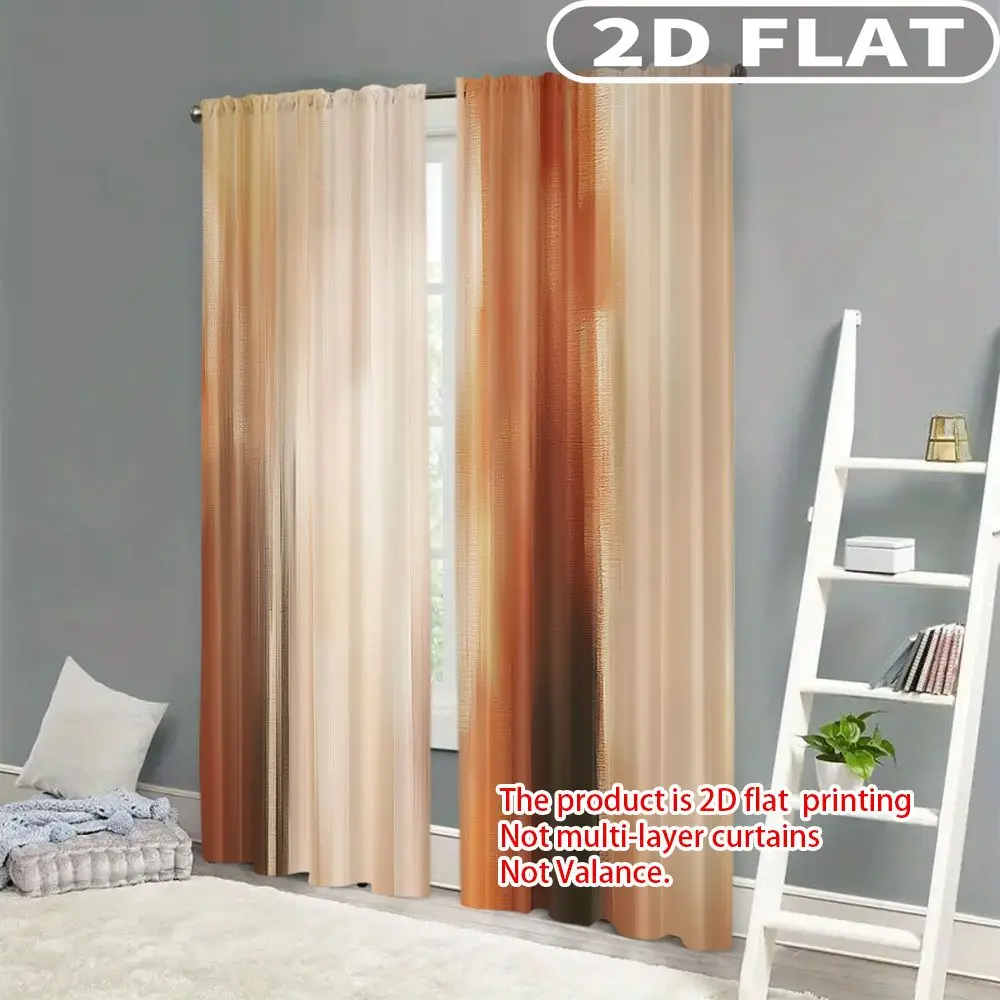 

2pcs Curtains Warm Gradient Color Pattern for Balcony, Bedroom, Study, Living Room, for Spring & Summer Machine Washable