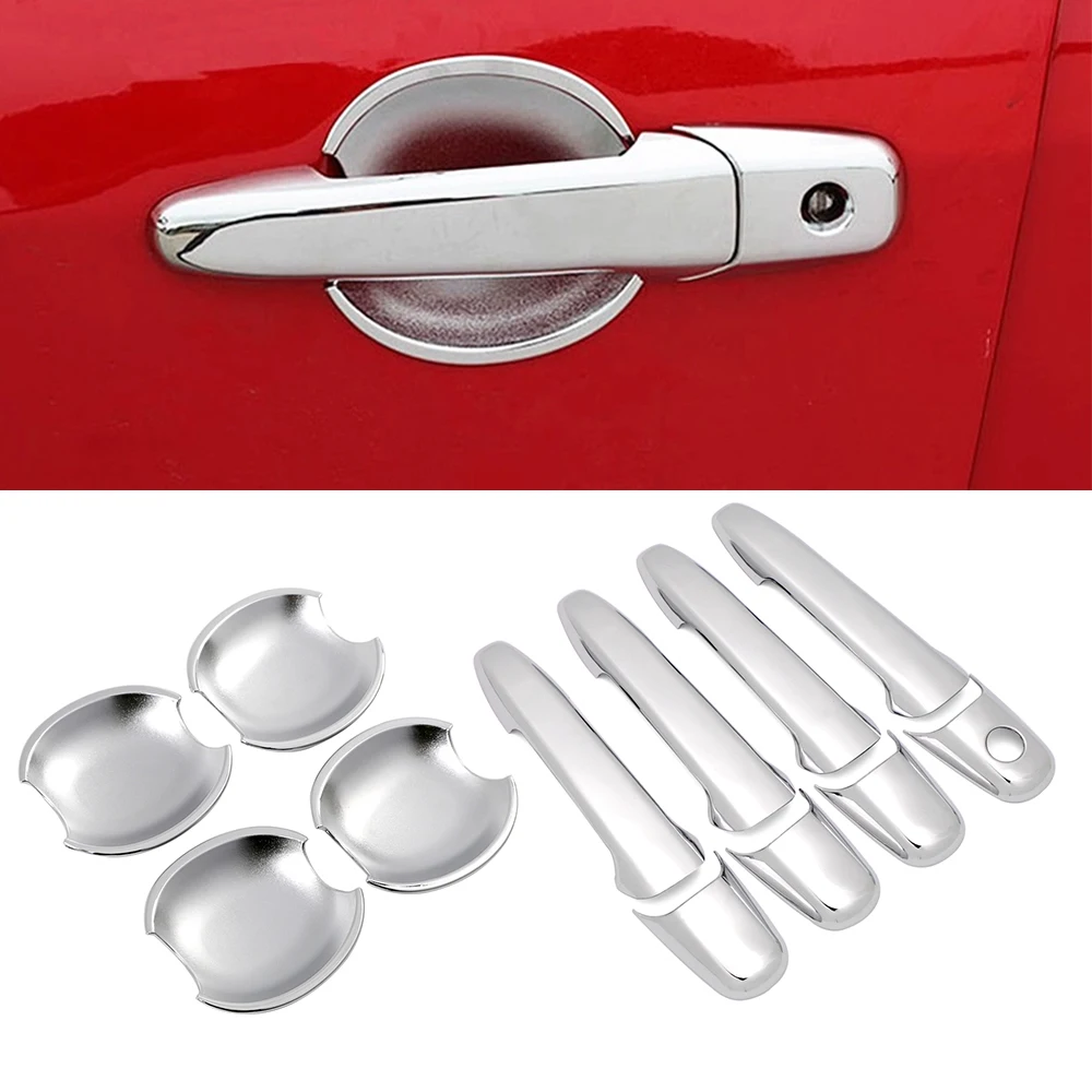

For Ford Edge 2006-2010 1st Gen Car Styling Chrome Door Handle Cover Trims & Door Bowl Cover 2007 2008 2009