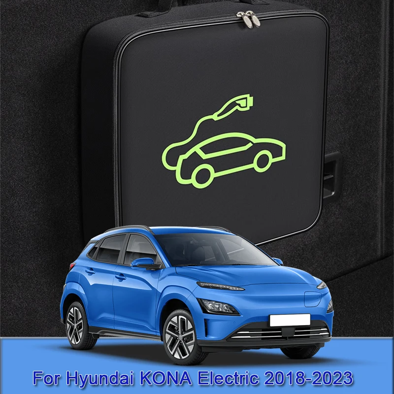 EV Car Charging Cable Storage Carry Bag Charger Plugs Sockets Waterproof Fire Retardant For Hyundai KONA Electric 2018-2022 2023