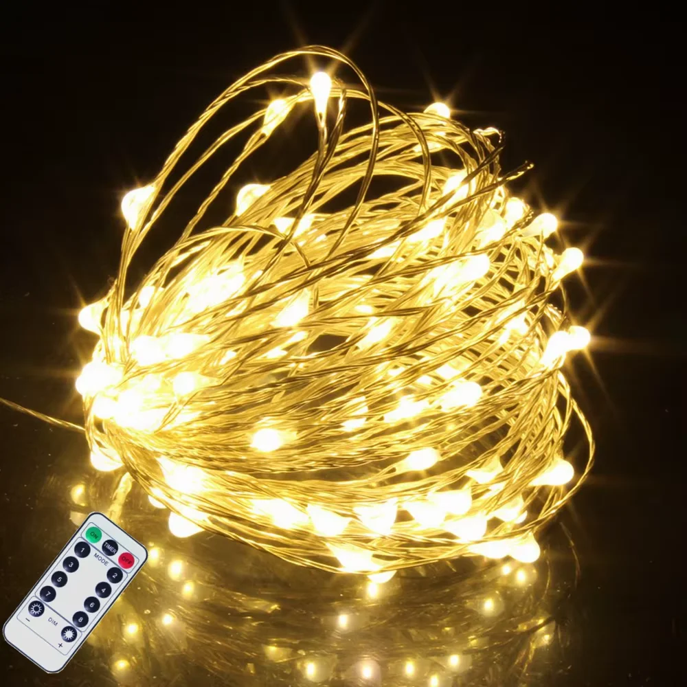 Wedding Decor USB Fairy LED String Lights with Remote Control Party 8 Modes Wire Garland Lights for Christmas Tree Home Room