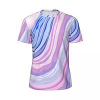 Liquid Art Print T Shirt Purple Marble Harajuku Sportswear T Shirts Short-Sleeve Quick Dry Tops Summer Plus Size Top Tees