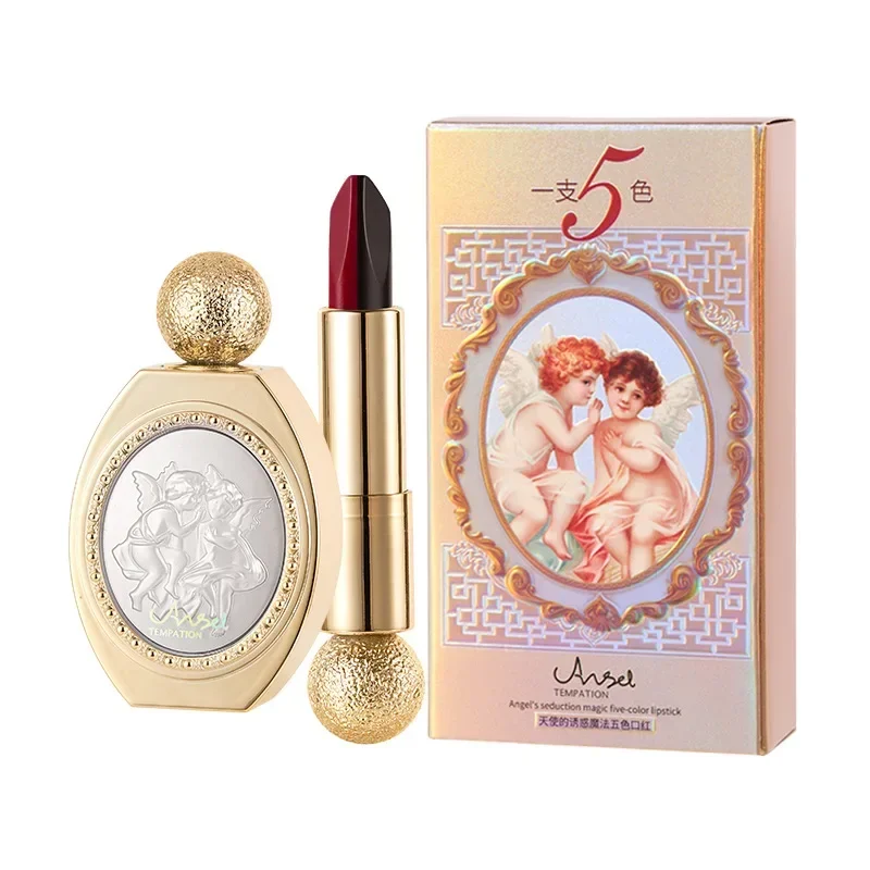 

Oriental Classical Beauty 5 in 1 Lipstick Matte Pigmented Waterproof Lasting Lip Makeup Silky touch Charming Cosmetics