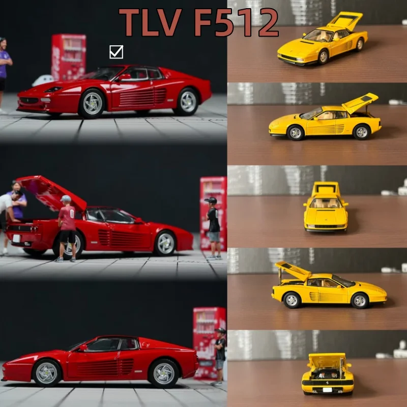 TOMYTEC 1:64 TLV F512 M LV-Ferrari, modelo de coche en miniatura de aleación, adorno coleccionable, producto nuevo en stock