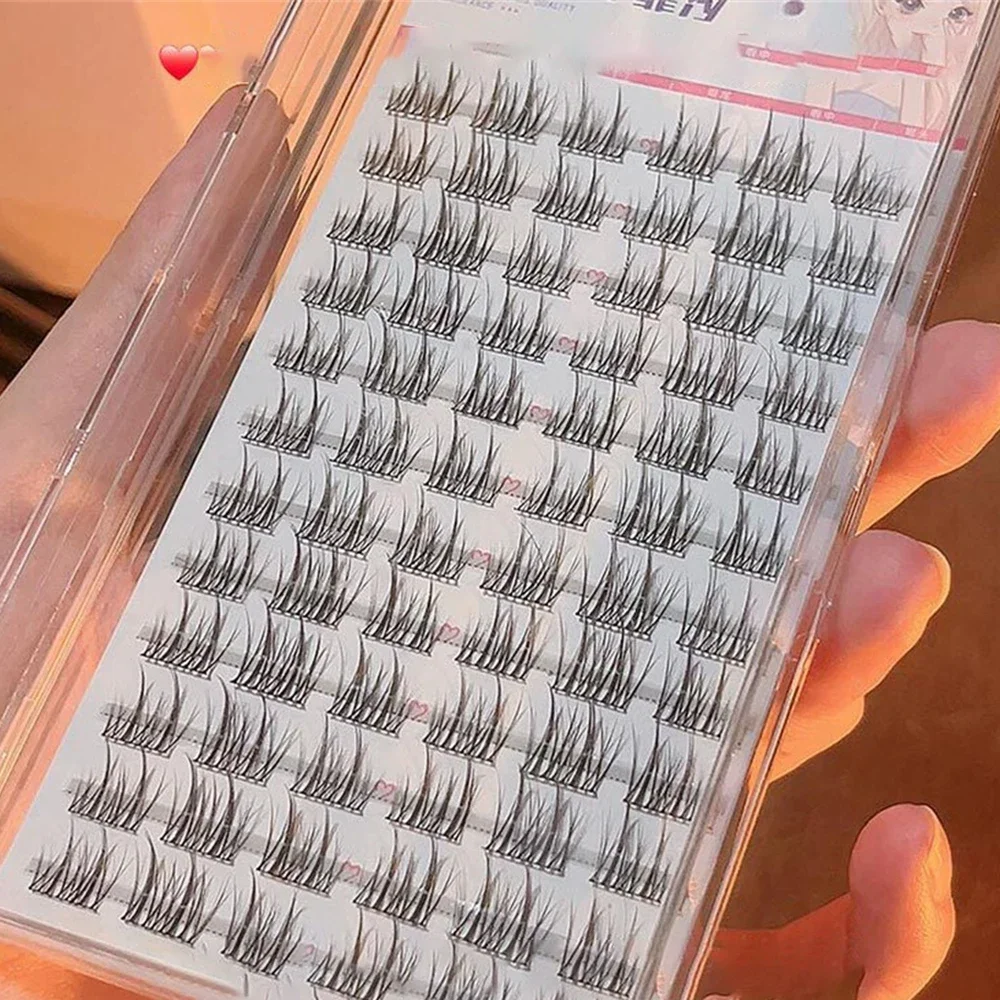 Faux-cils naturels tournesol, Double pointe, segmentés, individuels, Thin Terrier, outils pour débutants en maquillage