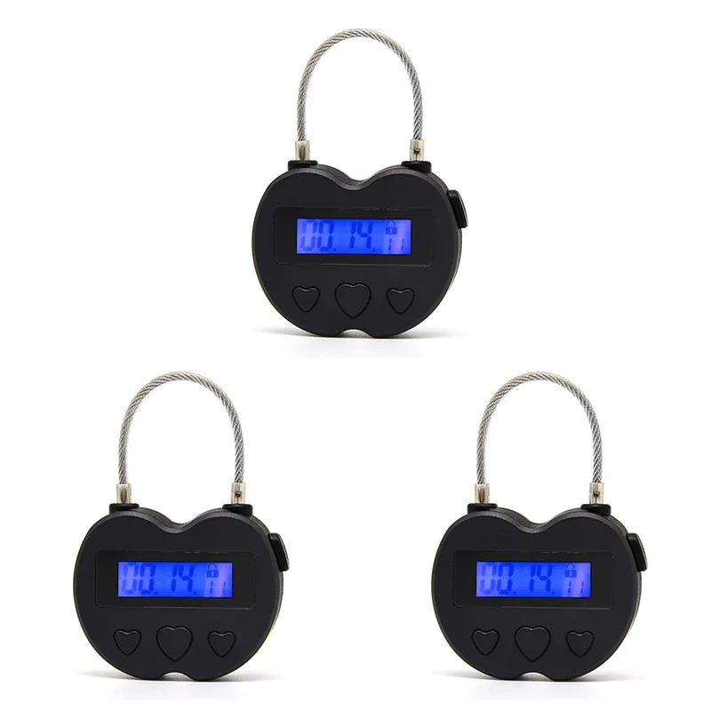 

Intelligent Time Lock LCD Display Time Lock Multi functional Travel Electronic Timer Waterproof USB Rechargeable Temporary Timer