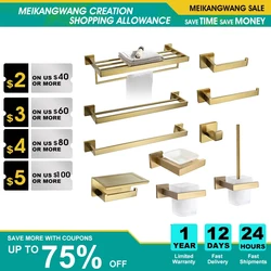 Juego de accesorios de baño de Oro pulido, toallero, soporte de papel higiénico, toallero, gancho, jabonera, juegos de accesorios de cepillo de baño