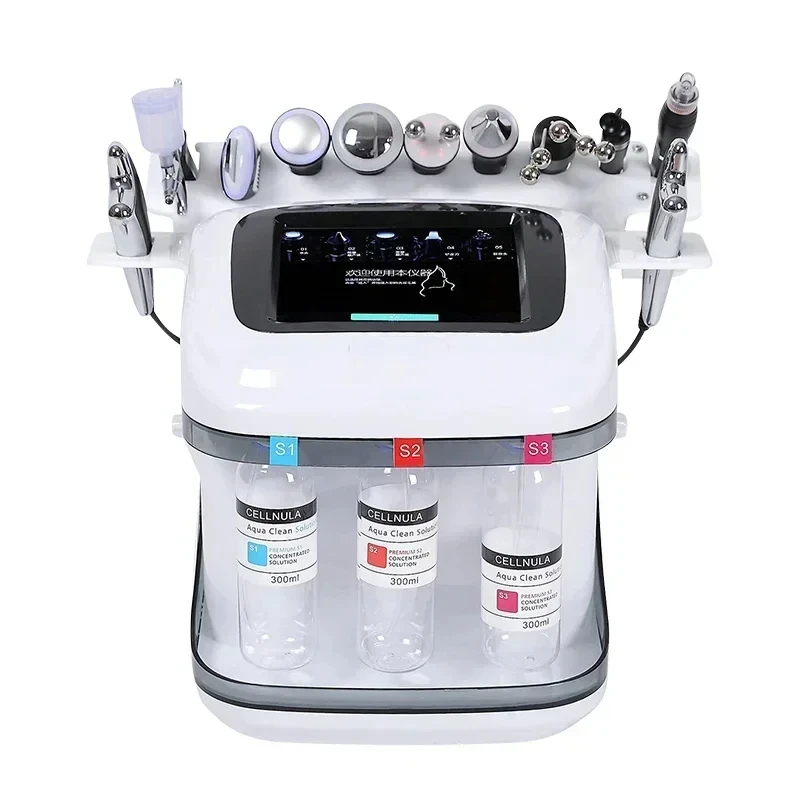 10 in 1 H2o2 Aqua Peeling Lift Skin Bubble Moisturizer Oxygen Hydro Facial Machine, Skin Care Cleansing for Beauty Salon