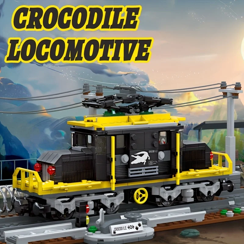 Creative Expert Retro Train Model Building Blocks, Crocodile Locomotive Train Railway Toys, Gifts