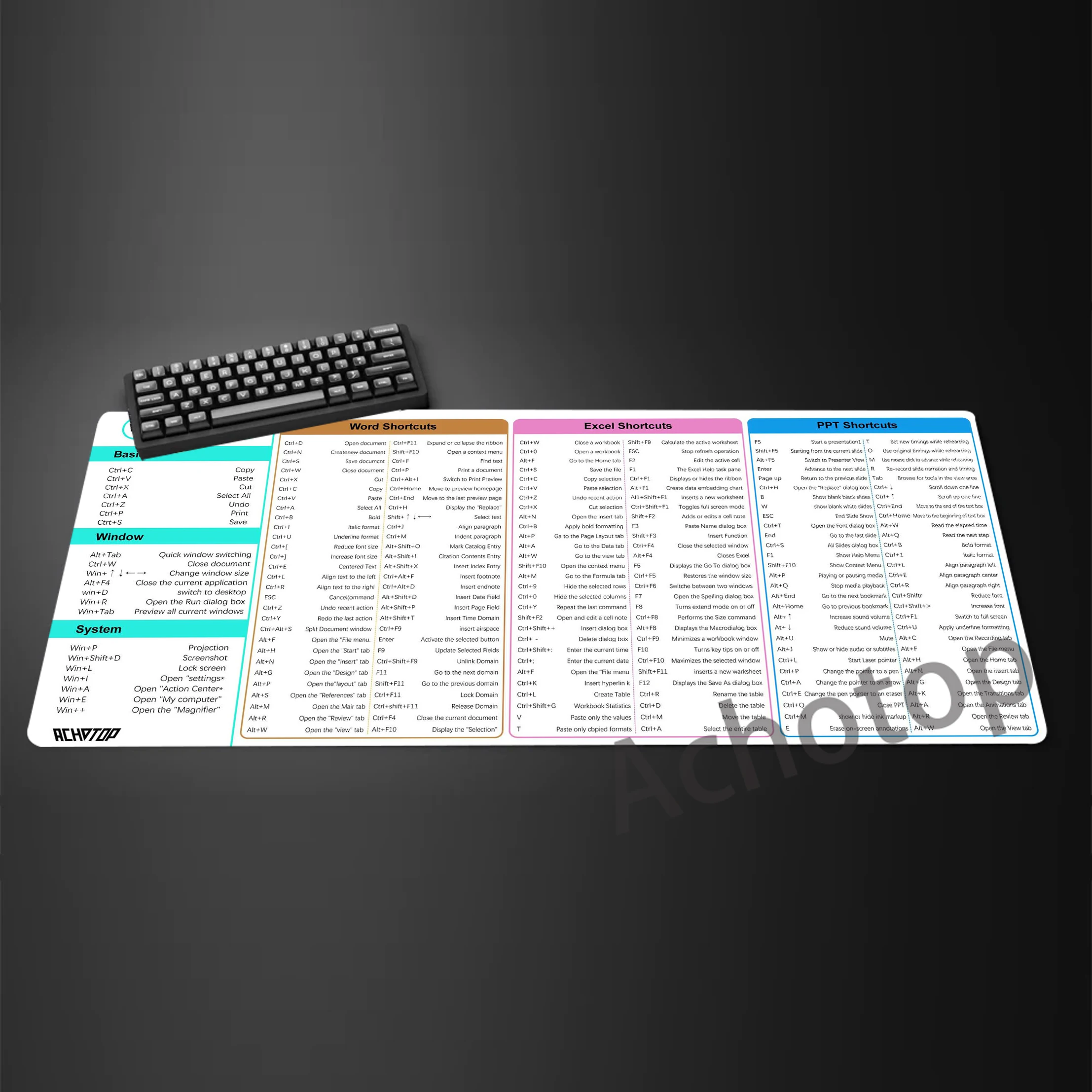 

Windows Shortcuts 800x300mm Gaming Mousepad Gamer Speed Keyboard Pads Laptop Carpet Locking Edge Mouse Pad For Gamer Rug