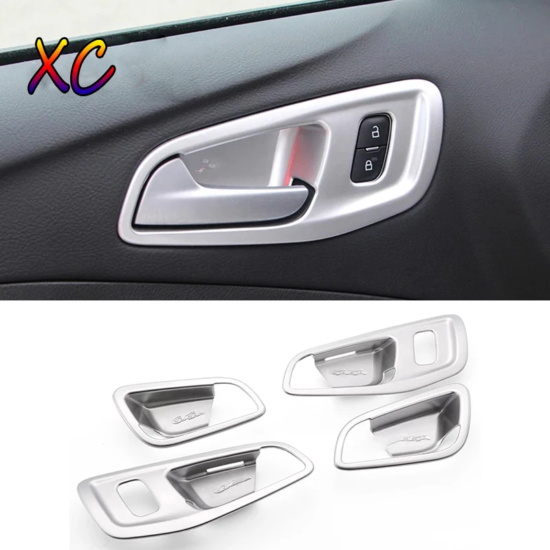 For Ford Escape Kuga 2013/14/15/16/17/18 ABS Matte Interior Door Handle Catch Cover Bowl Trim Surround Frame Garnish 4PCS/Set