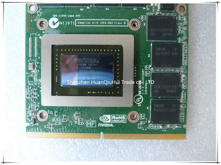 Quadro 3000M Q3000M GDDR5 2G N12E-Q1-A1 Placa de video VGA 0RDJT7 HP DELL 180-11044-1002-A0