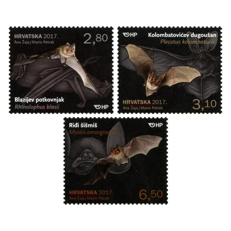 3 PCS, Croatia, 2017, Animal Stamps, Real Original Post Stamps, MNH