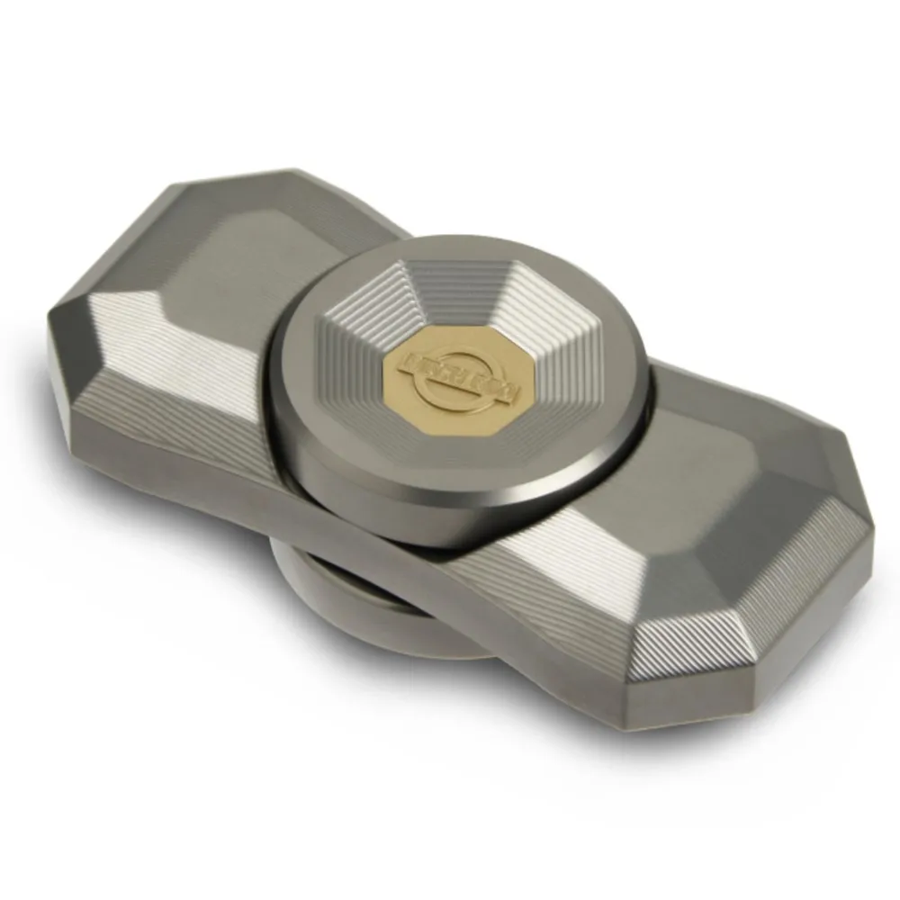 MECH BRO EDC acier inoxydable Fidget Spinner en laiton cuivre à deux lames Fidget Spinner Push Feeling Fidget jouets pour adultes