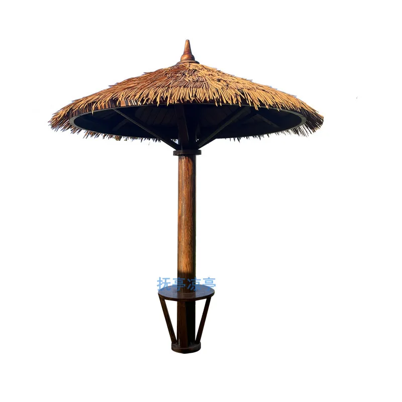 

Round courtyard preservative wood shade thatch