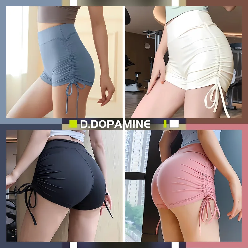

Naked Feel High Waist Fitness Shorts Women's Casual Loose Style Three-quarter Length Drawstring Hot Pants No Tag No Line