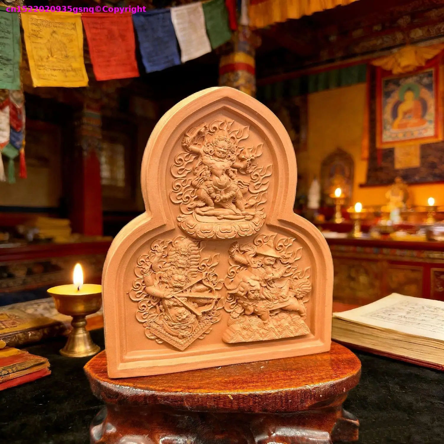 Buddhist supplies Buddhist articles Tibetan Nyingma Three Dharma Protector pottery clay buddha statue Buddhist offer sacrifices