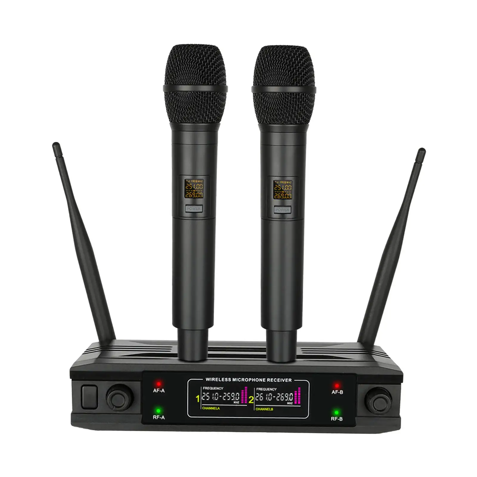 Microfono senza fili Sistema microfonico wireless con controllo del volume individuale a frequenza regolabile per la casa di karaoke di matrimoni in chiesa