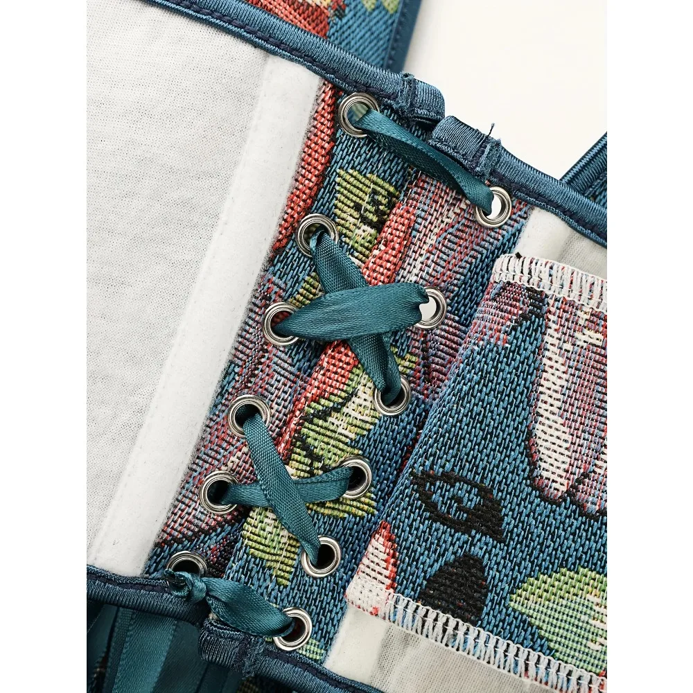 Top con corsetto overbust Corsetto disossato vintage Bustini gotici con lacci per le donne Dimagranti Estetici rinascimentali