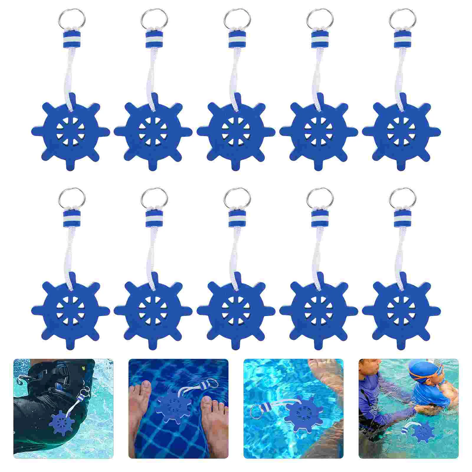

10 Pcs Floating Keychain Ring for Boat Keys Keychains Swimming Rings Water Sports Sailing Pendant Sunglasses Buoyant