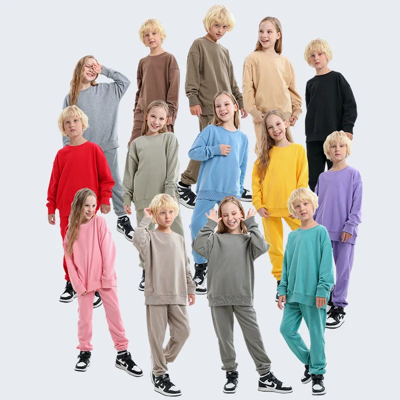 

Boys Tracksuit Autumn Cotton School Girls Sportswear Casual Kids Clothes Sweatshirt Sweatpants 2pcs Teenage Outfits 8 10 Years