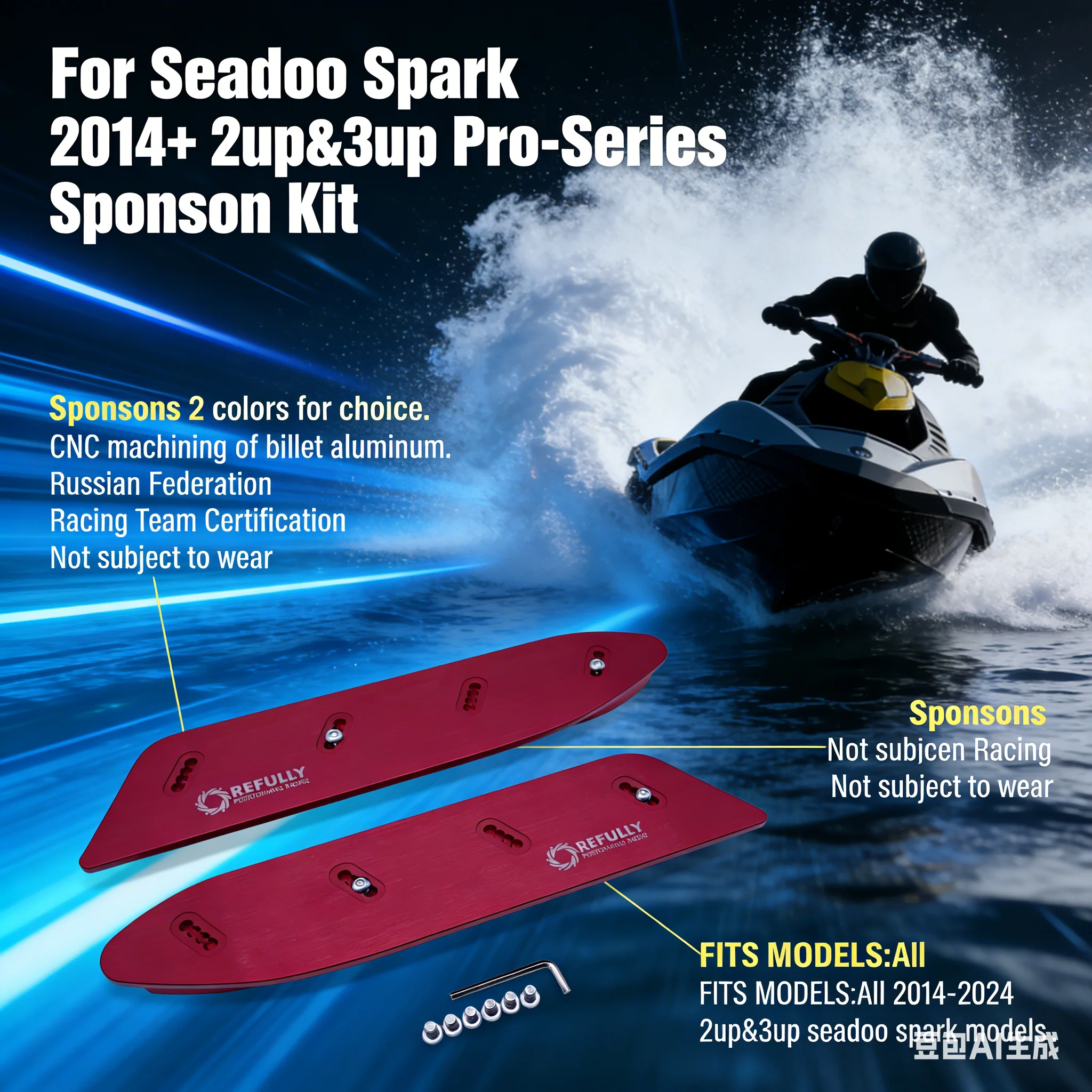 

For Seadoo Spark 2014+ 1up&2up&3up Pro-Series Sponson Kit