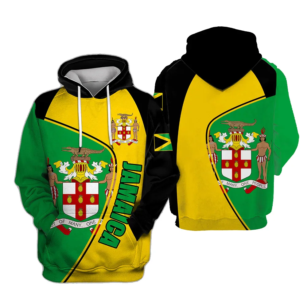 Fashion Jamaica Flag Emblem Graphic Hoodies For Men Clothing Cool Designs Jamaican Streetwear Unisex Casual Hooded Pullover Tops