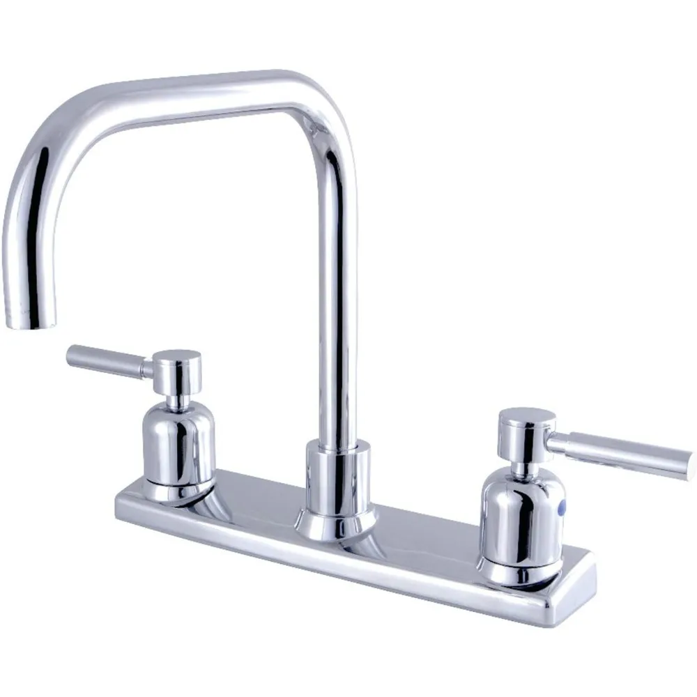 صنبور مطبخ برونزي أنيق مطلي بالزيت، مجموعة مركزية 8 بوصة، هيكل نحاسي صلب، معدل تدفق عالي للمنازل الحديثة #3