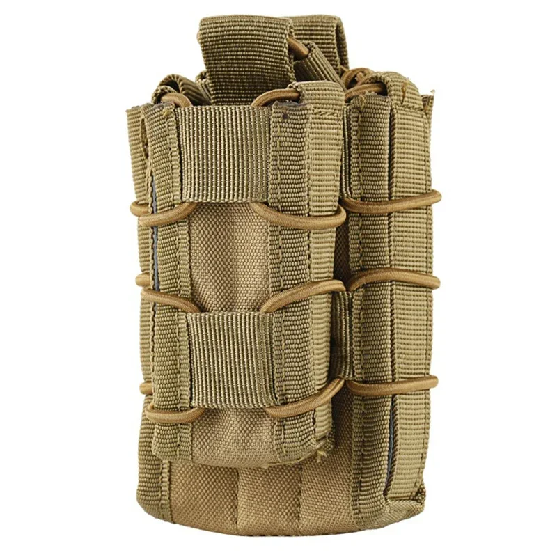 Bolsa de revista dupla tática para rifle e pistola, Bolsas Molle Mag, suporte de 2 camadas, 9mm, 5.56 cinto, rápido anexar transportadora, conjunto de revistas