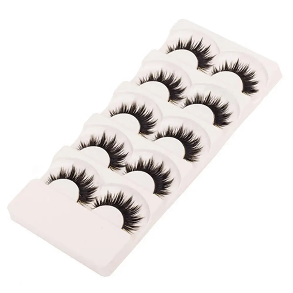 False Eyelashes Natural 5 Pairs Soft Makeup Thick False Eyelashes Eye Lashes Long Black Nautral Handmade Makeup Accessories