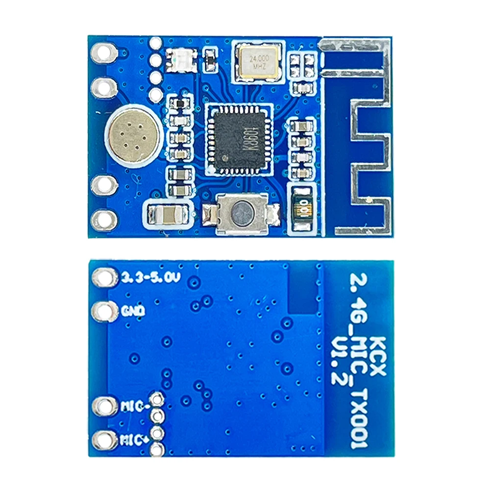 2.4GHz Wireless Audio Transmitter and Receiver Board MIC Audio Signal Decoder Transceiver Module 20-30M Transmission Distance