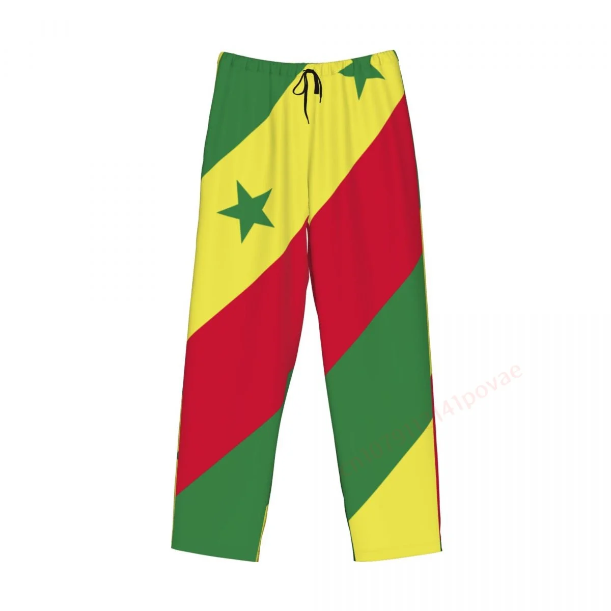 

Senegal Flag 3D Men's Casual Pajama Pants Drawstring Pockets Sleep Bottoms 2024 Male Printed Loose Straight Trousers