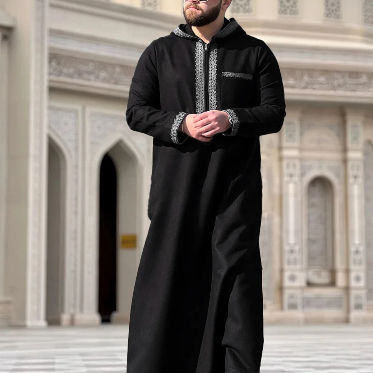 

Men Robe Jubba Thobe Eid Muslim Abaya Hooded Dishdasha Islamic Embroidery Dubai Abayas Ramadan Morocco Male Prayer Kaftan 2026
