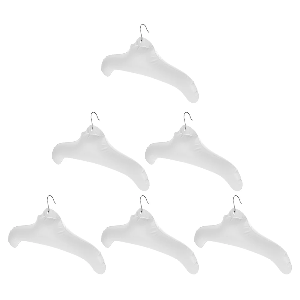 

6pcs Inflatable Hanger Foldable PVC Travel Drying Clothes Shirt Hangers Closet Wet Laundry Room