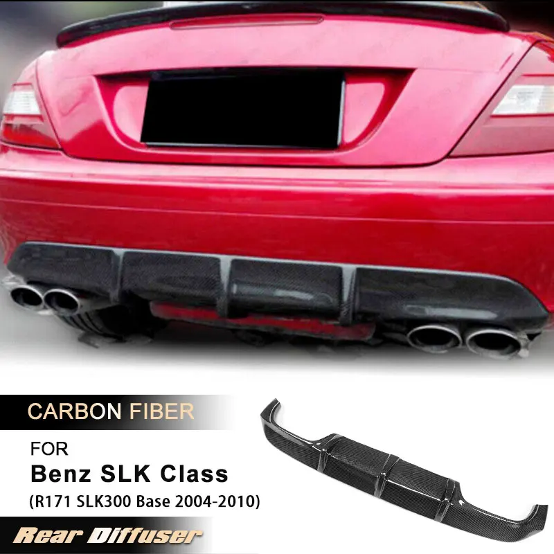 Heckstoßstangen-Diffusor-Spoilerlippe für Mercedes Benz SLK-Klasse R171 SLK200 SLK300 Basis 2004-2010 Heckansatzlippe Carbonfaser