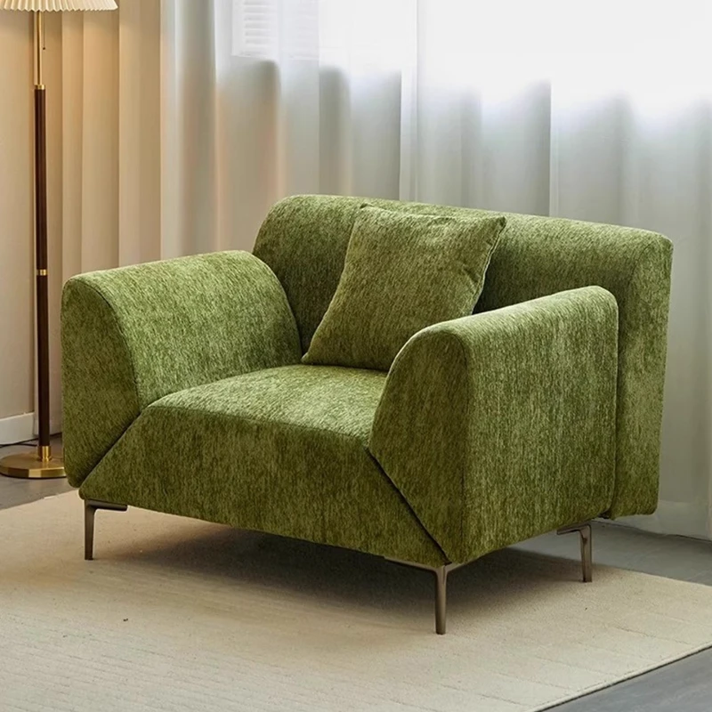

Italian minimalist flying wing leisure chair French retro living room fabric sofa bed foldable straight single sofa