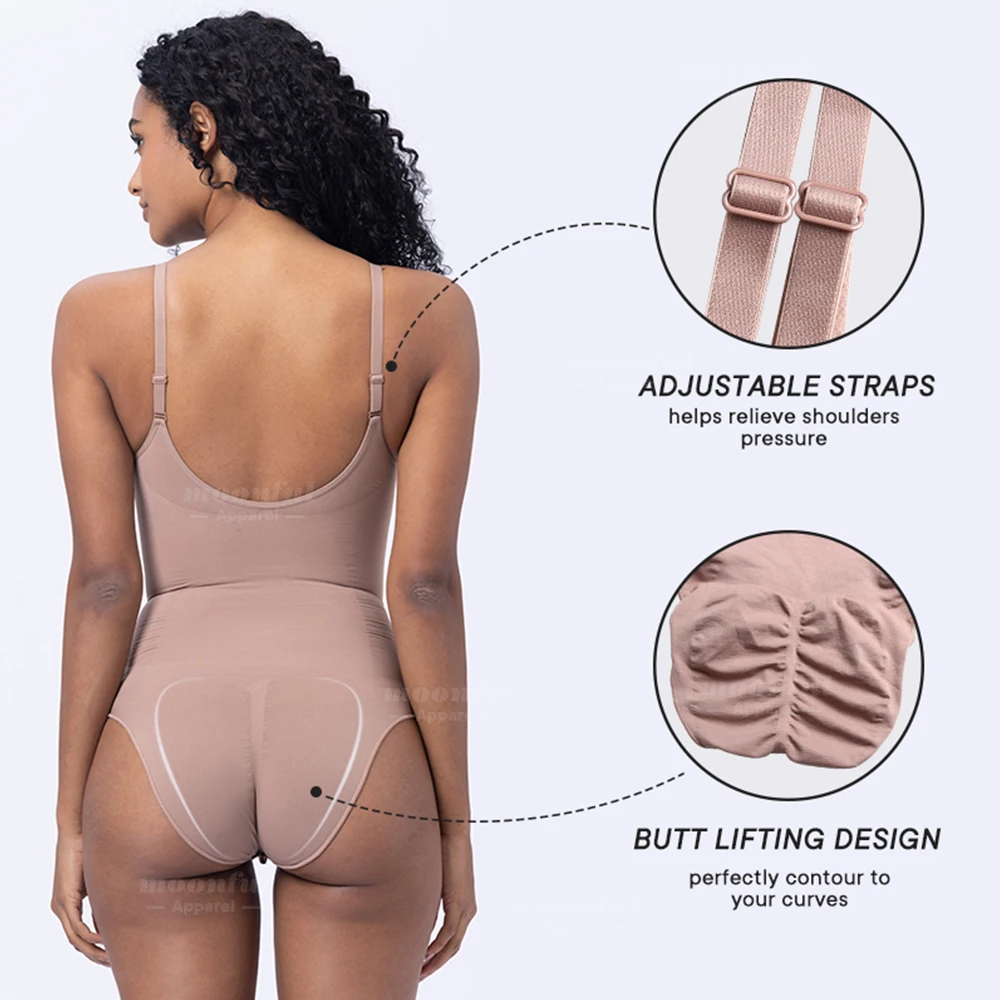 Bodysuit wanita Shapewear tinggi elastis pembentuk tubuh penuh tali pelangsing Tank Top Fajas kontrol perut pinggul pengangkat bokong pakaian dalam