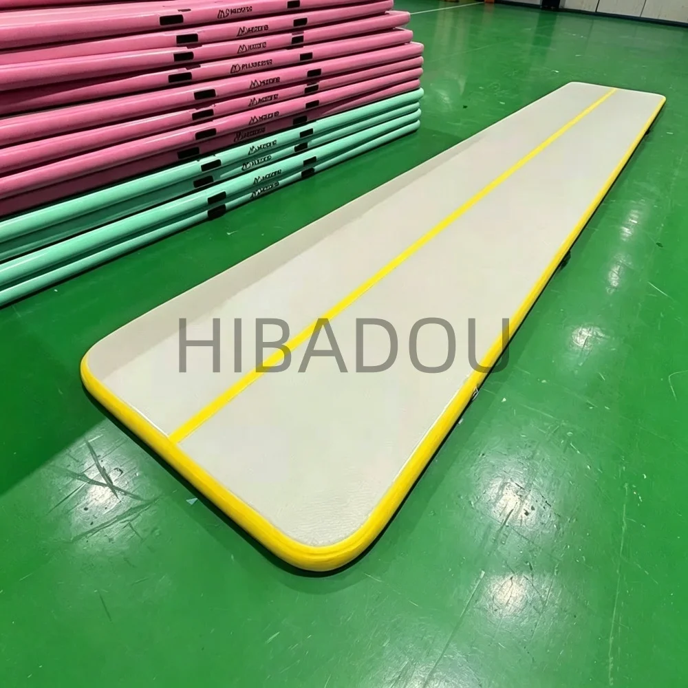 Gymnastics Air Mat 8x1x0.2m Tumble Track Tumbling Mat Inflatable Floor Mats with Electric Air Pump