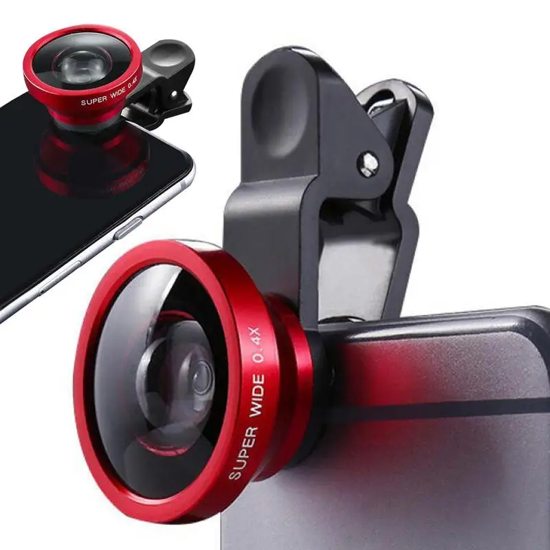 Phone Camera Lens Portable Phone Camera 0.4X Wide Angle Lens Clip On Design Mobile Phone Lens Camera Lens For Tablet &