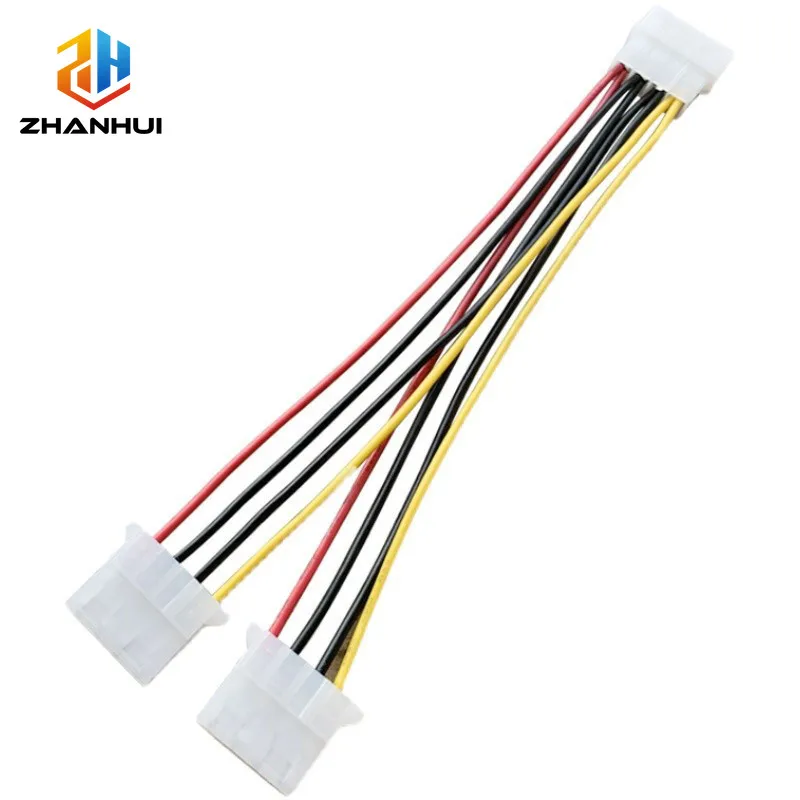 4-Pin Molex Power Y-Splitter-Kabel (1/2/5 Stück) - Stecker auf Dual-Buchse PC-Stromverlängerungskabel für PC-Bau, HDD, SSD & Gehäuselüfter – Detail 3