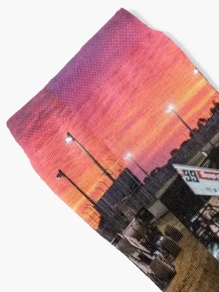 Sunset at the Speedway track. Socks luxury Wholesale floral Socks Girl Men's