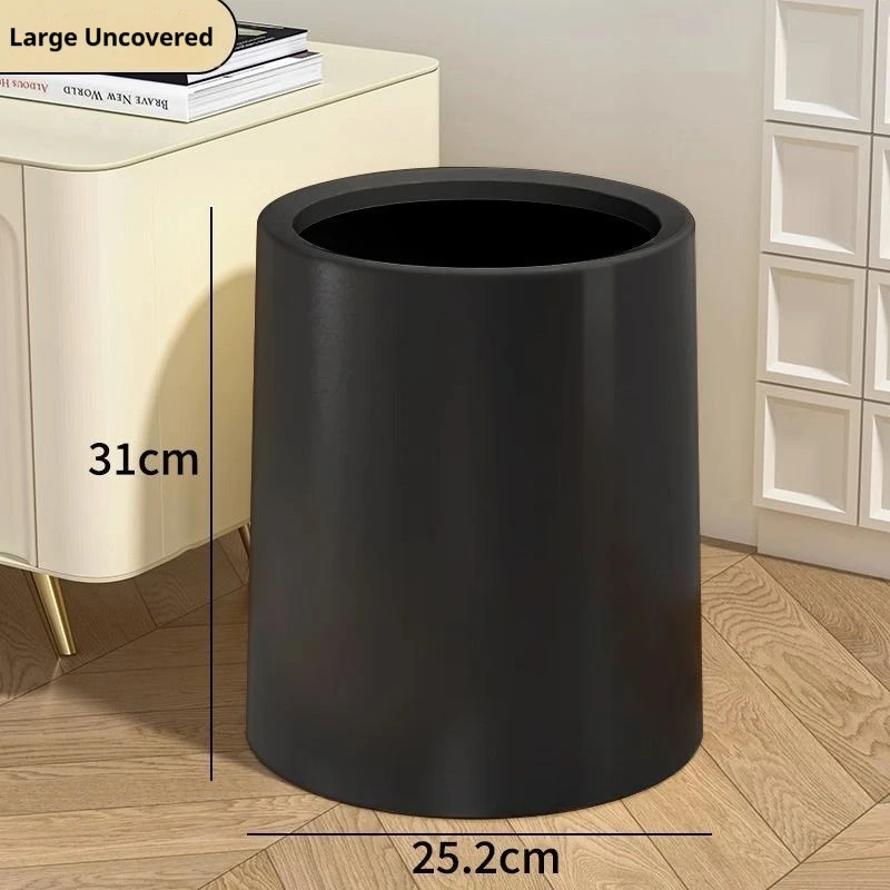 Double Layer Trash Can Household Bathroom Round Cylinder Rubbish Box Living Room Bedroom Kitchen Office Toilet Waste Collector