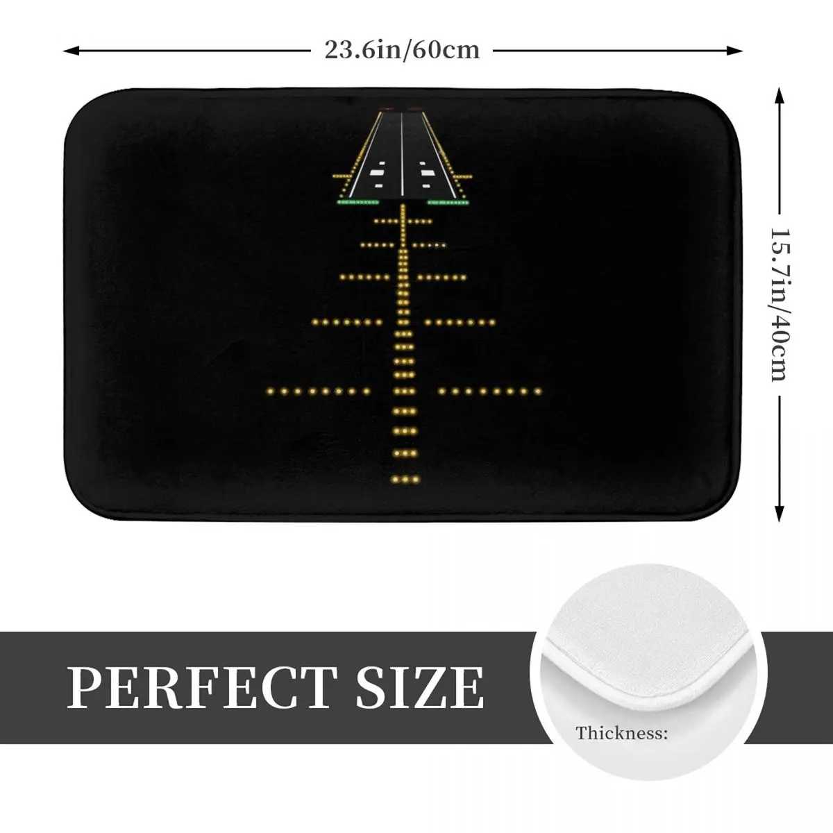 Runway Night View Aviation Airport Lights Doormat Anti-skid Bathroom Floor Mats Home Entrance Rugs Living Room Carpet Footpad