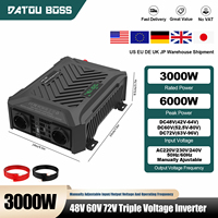 DATOUBOSS 48V 60V 72V Triple Voltage Inverter Continuous Power 3000W Adjustable Frequency 50Hz/60Hz Pure Sine Wave Car Inverter