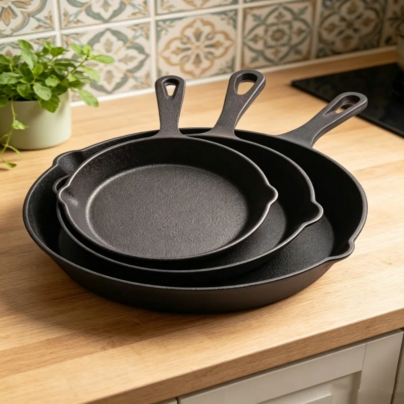 Cast iron pan uncoated not easy to stick frying steak pan induction cooker universal spot foreign trade export