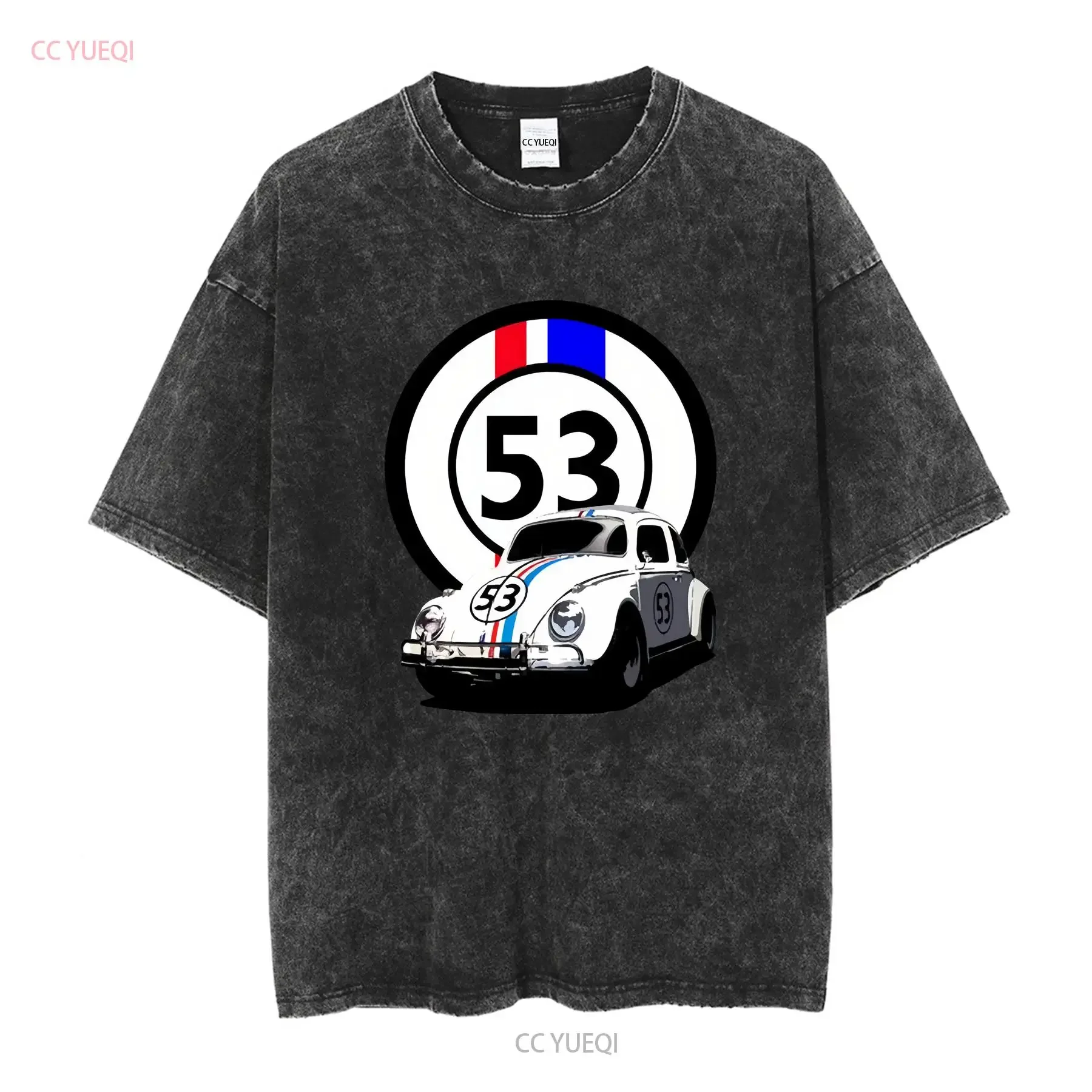 Herbie The Love Bug Movie Number 53 Plate T Shirt vintage Washed Casual streetwear homme Unisex designer clothes Soft Versatile