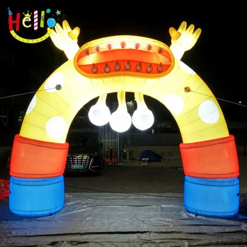LED Glowing Inflatable Monster Arch Customizable for Nighttime Event & Carnival Entrance