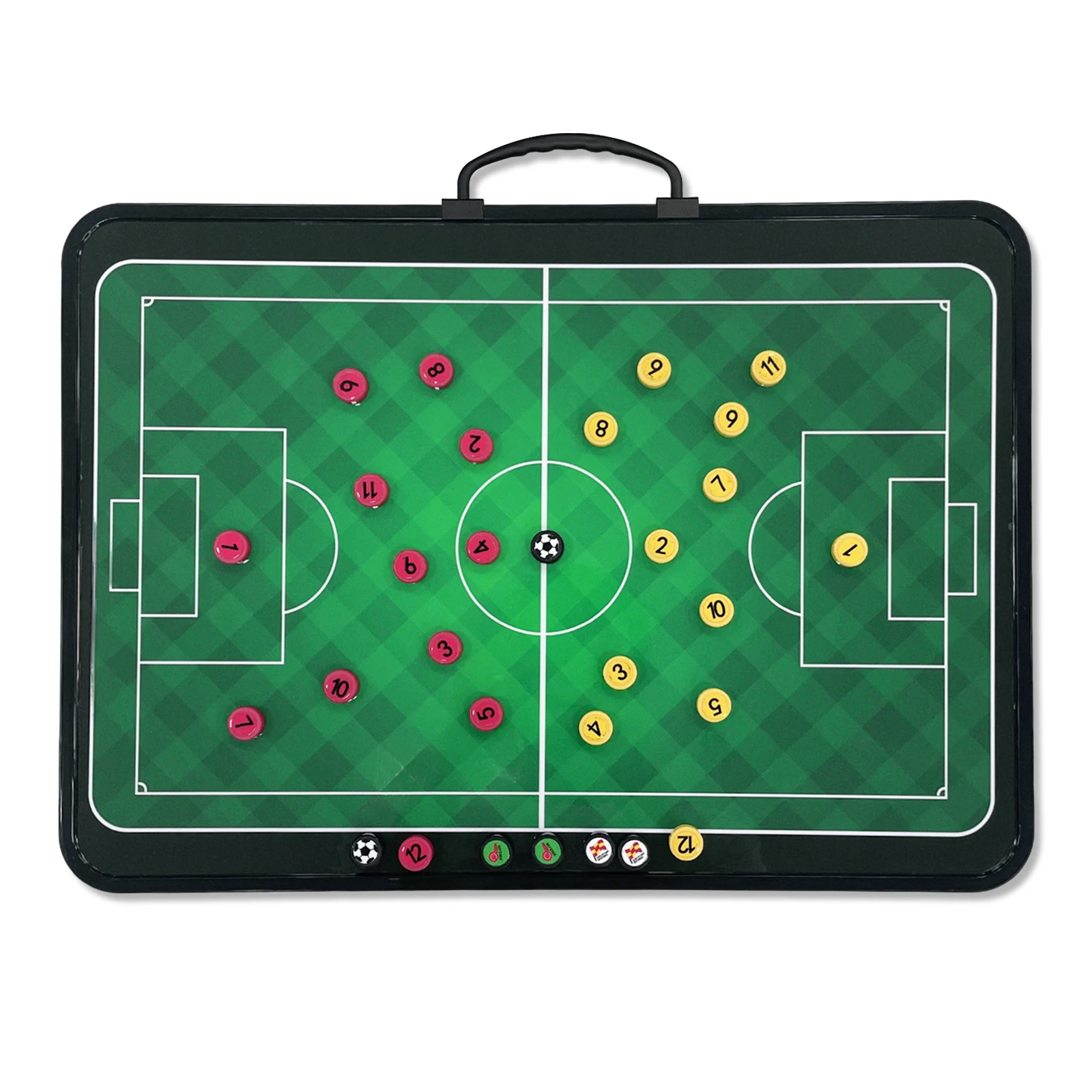 Portable Soccer Tactics Board Double Sided Coaching Board with Detachable Handle, Wall Mount Football Tactical Board with Player